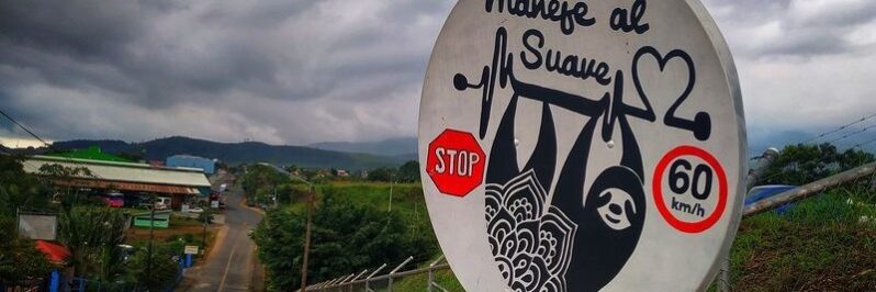 Cartel perezoso control velocidad Quesada Costa Rica