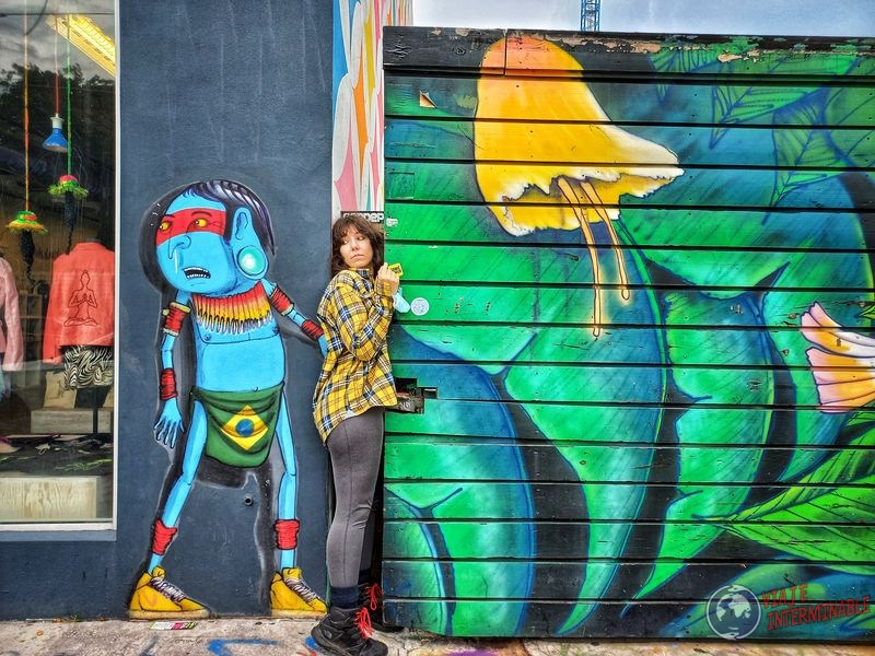 Grafiti hombre azul Wynwood Miami EEUU USA