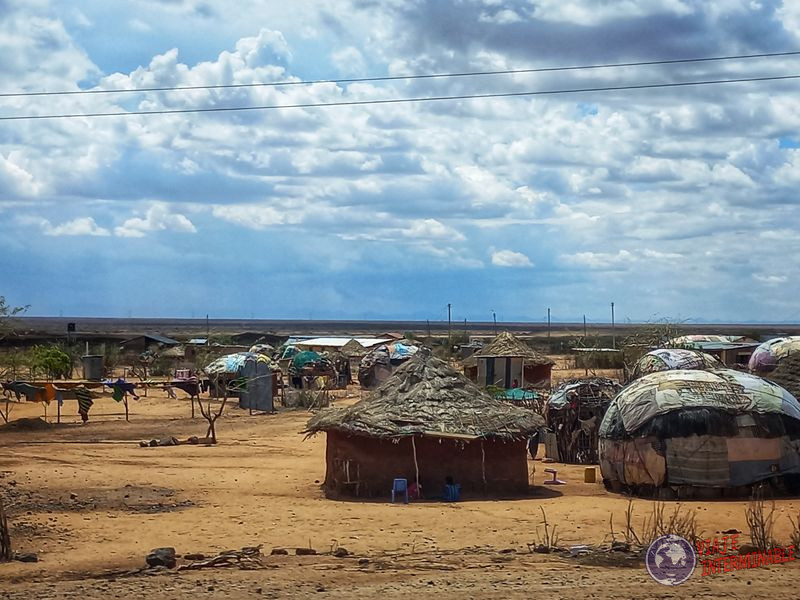 Casas masai ganado retazos de tela ruta Kenia Africa